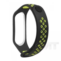 Ремінець Sport Nike Xiaomi Mi Band 3 ; 4 — Black & Yellow
