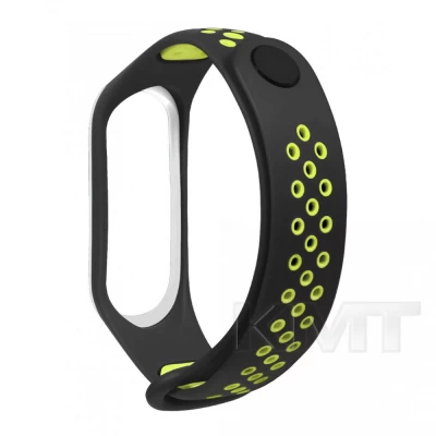 Ремінець Sport Nike Xiaomi Mi Band 3 ; 4 — Black & Yellow