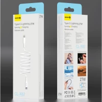 Кабель USB C to Lightning 27W PD (1m) Veron X82 Silicon — White