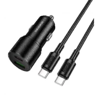 Автомобільний зарядний пристрій Borofone BZ19B, 48 Вт, PD, QC3.0 кабель USB-C – USB-C (1 м) Автомобільний зарядний пристрій Borofone BZ19B, 48 Вт, PD, QC3.0 кабель USB-C – USB-C (1 м)