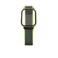Ремешок Apple Watch Nylon with protective case 38/40/41mm  — Green & Yellow