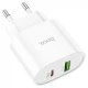 Home Charger 20W PD QC3.0 C to Lightning Cable (1m) Hoco C95A — White Home Charger 20W PD QC3.0 C to Lightning Cable (1m) Hoco C95A — White