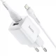 Home Charger 2.4A 2U Lightning Cable (1m) Hoco N8 — White