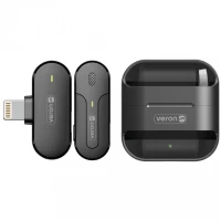 Беспроводной микрофон для телефона Lightning Veron M8-L c кейсом зарядки Беспроводной микрофон для телефона Lightning Veron M8-L c кейсом зарядки