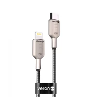 Кабель USB C to Lightning 20W (1m) — Veron CL04 Nylon — Black Кабель USB C to Lightning 20W (1m) — Veron CL04 Nylon — Black