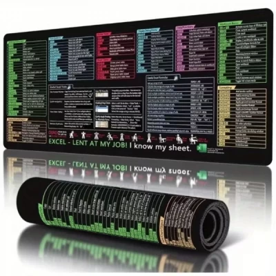 Великий гумовий килимок для миші з обшитими краями Excel Великий гумовий килимок для миші з обшитими краями Excel