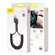 Кабель USB C 2A (1m) Baseus (CATSR-01) Fish-eye Spring Data Black