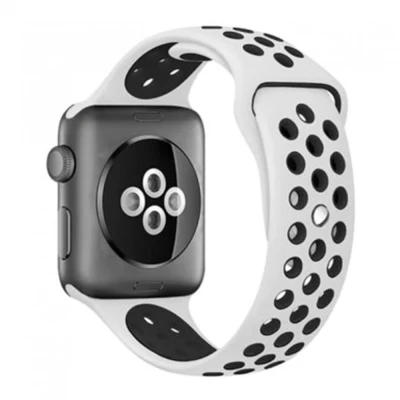 Ремінець Sport Nike — Apple Watch 42 mm | 44 mm | 45 mm | 49 mm — White & Black