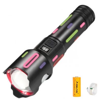 Фонарь ручной с индикатором заряда, Zoom, UCB - C, АКБ 26650, Power Bank —L-2405-TG Фонарь ручной с индикатором заряда, Zoom, UCB - C, АКБ 26650, Power Bank —L-2405-TG