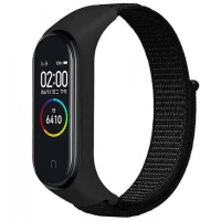 Ремінець Nylon Xiaomi Mi Band 5 6 7 — Black