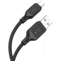 Кабель Micro 2.4A (1m) Hoco X90 Cool silicone — Black