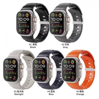 Ремінець Silicon Ribbed Apple Watch 42 mm 44 mm 45 mm 49 mm — Orange