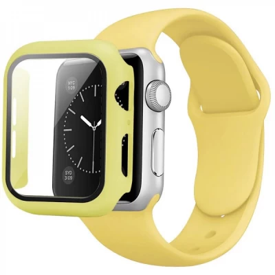 Ремешок Veron Apple Watch Silicon+Glass 38/40mm — Yellow