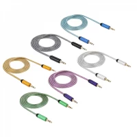 Кабель Aux (Male to Male) (1m) Mesh Metal MultiColor