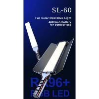 Лампа LED видео Handheld Fill Light Stick RL-60SL RGB I 1m cable with adapter I Remote I Barn door light shield I Carry bag