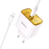 Home Charger | 30W | PD | C to Lightning Cable (1m) — Hoco CS41A — White