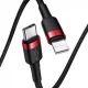 Кабель USB C to Lightning 20W PD (1m) Baseus (CATLKLF) Cafule Series — CATLKLF-G1 Gray & Black Кабель USB C to Lightning 20W PD (1m) Baseus (CATLKLF) Cafule Series — CATLKLF-G1 Gray & Black
