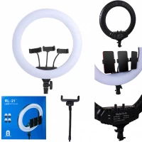 Лампа Кольцевая LED RL-21 Original 54 cm  65w  416 Lights | Remote I 3m cable with plug  I 3 holder I handle bag