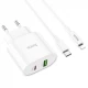 Home Charger 20W PD QC3.0 C to Lightning Cable (1m) Hoco C95A — White Home Charger 20W PD QC3.0 C to Lightning Cable (1m) Hoco C95A — White