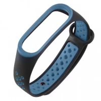 Ремінець Silicone Sport Nike Xiaomi Mi Band 5 6 — Black & Blue