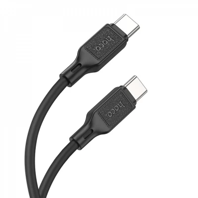 Кабель USB C to C 60W (1m) Hoco X90 Cool Silicone — Black