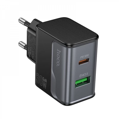 Home Charger | 30W | PD | QC3.0 — Hoco CS73A __ — Black