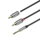 Cable Dual RCA To 3.5mm (1.55m) Hoco UPA10 Lotus Metal Gray Cable Dual RCA To 3.5mm (1.55m) Hoco UPA10 Lotus Metal Gray