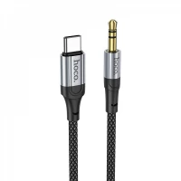 Cable Aux to USB C (1m) — Hoco UPA26 — Black Cable Aux to USB C (1m) — Hoco UPA26 — Black