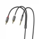 Cable Dual RCA To 3.5mm (1.55m) Hoco UPA10 Lotus Metal Gray Cable Dual RCA To 3.5mm (1.55m) Hoco UPA10 Lotus Metal Gray