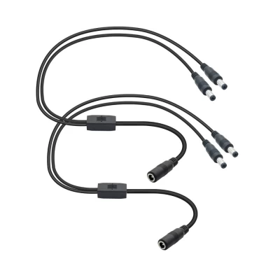 1 Female to 2 Male 5.5mmx2.1mm DC Power Splitter Cable