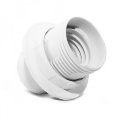 Патрон пластиковый люстра белый стопорное кольцо Е27 YK766 Патрон пластиковый люстра белый стопорное кольцо Е27 YK766