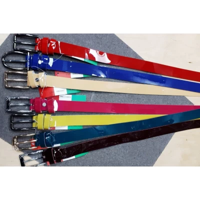 Ремень женский лак на коже, 2.5см