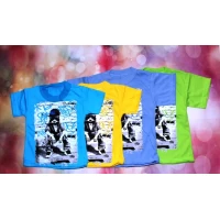 Детская футболка Енот кинг (кулир) Размеры 26-34, Артикул: 0250