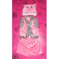 Детский карнавальный костюм Поросенок (велюр) Размеры 30-36, Артикул: 0711