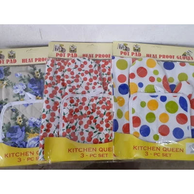 Набор (прихватка +рукавица + фартук) Набор (прихватка +рукавица + фартук)