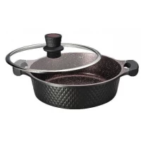 СКОВОРОДА-СОТЕЙНИК МРАМОРНОЕ ПОКРЫТИЕ С КРЫШКОЙ - 28СМ. EDENBERG EB-14913