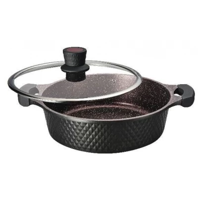 СКОВОРОДА-СОТЕЙНИК МРАМОРНОЕ ПОКРЫТИЕ С КРЫШКОЙ - 28СМ. EDENBERG EB-14913