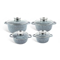 НАБОР ПОСУДЫ ИЗ 8 ПРЕДМЕТОВ EDENBERG EB-8035 С ГРАНИТНЫМ ПОКРЫТИЕМ СЕРЫЙ