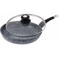 Сковорода 28 см Edenberg EB-9168 С Крышкой, Обе Стороны Камень Гранита Покрытия