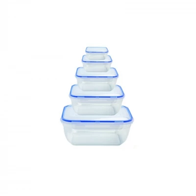 НАБОР ПРЯМОУГОЛЬНЫХ ГЕРМЕТИЧНЫХ КОНТЕЙНЕРОВ (5 ШТ: V 400, 800, 1400, 2300, 4000 МЛ)