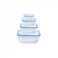 НАБОР ПРЯМОУГОЛЬНЫХ ГЕРМЕТИЧНЫХ КОНТЕЙНЕРОВ (4 ШТ.: V 800, 1400, 2300, 4000 МЛ)