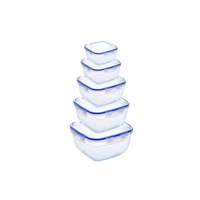 Набор квадратных герметичных контейнеров (5 шт: V 275, 500, 900, 1500, 2400 мл)