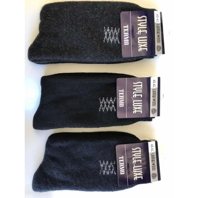 Носки STYLE LUXE шерсть с махрой 40-45. Цвет : ассорти