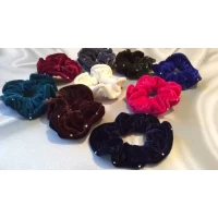 Резинка велюр, с камушками, диам 11 см