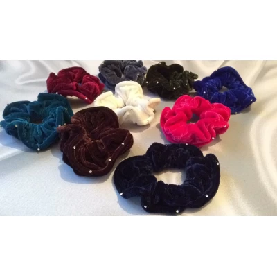 Резинка велюр, с камушками, диам 11 см