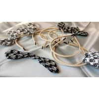 Обруч жемчужный, два ряда, со съемным бантом