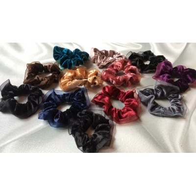 Резинка велюр, прозрачный кант, диам. 9 см, среднего размера