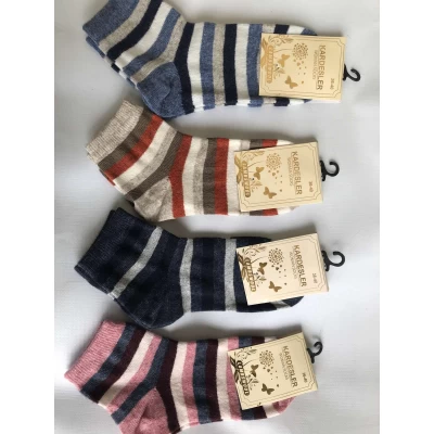 Носки KARDESHLER шерсть женские в полоску 36-40. Производство Турция