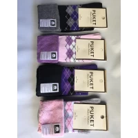 Носки PUKET ликра хлопок женские элитные с подворотом. Цвет : ассорти Турция