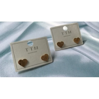 Серьги гвоздики; сердца